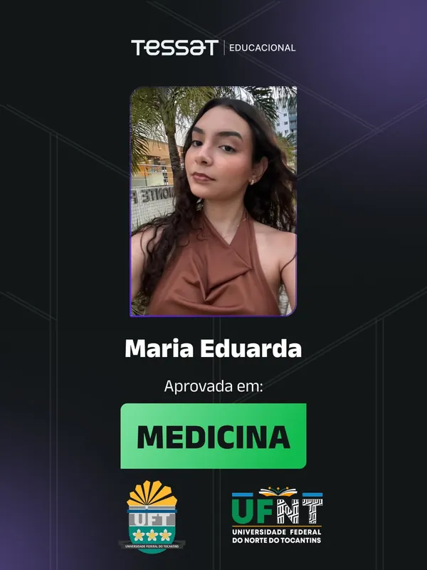 Maria Eduarda, aprovada em Medicina na UFT e na UFNT